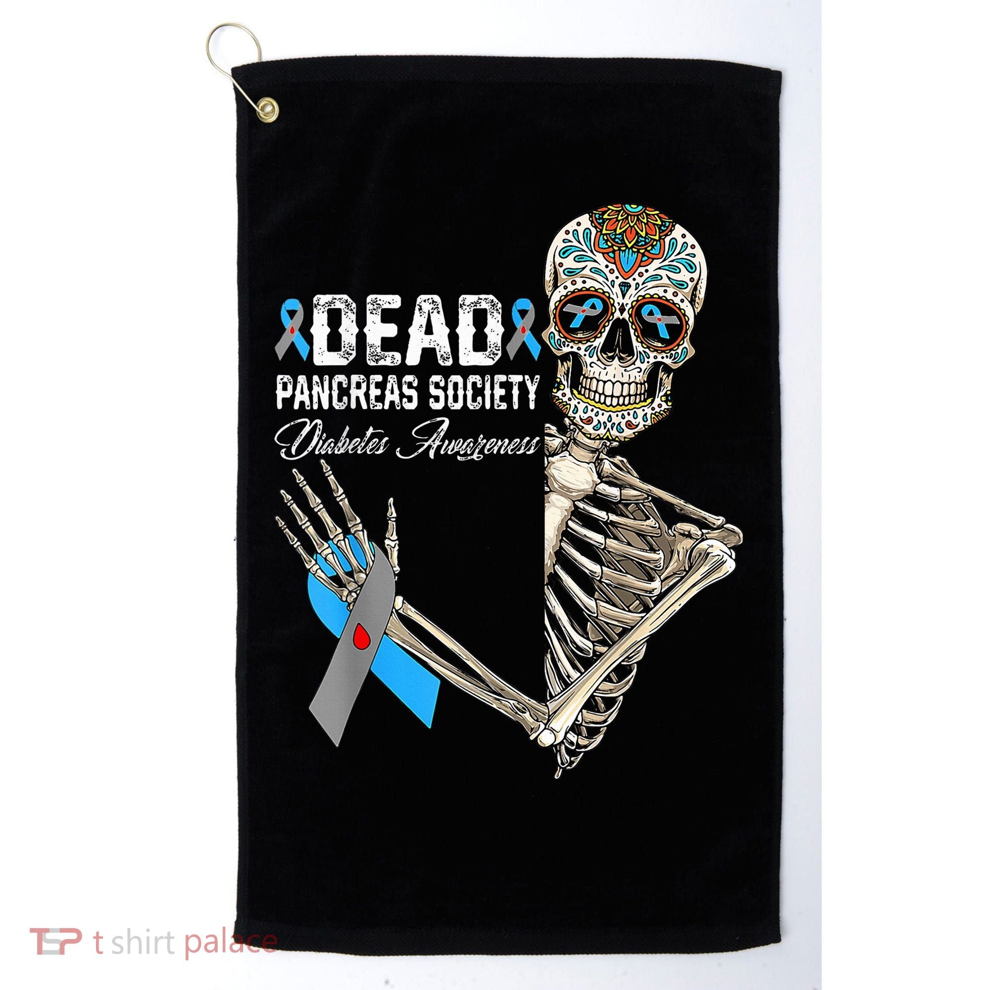 Dead Pancreas Society Diabetes Awareness Day Sugar Skeleton Golf Towel