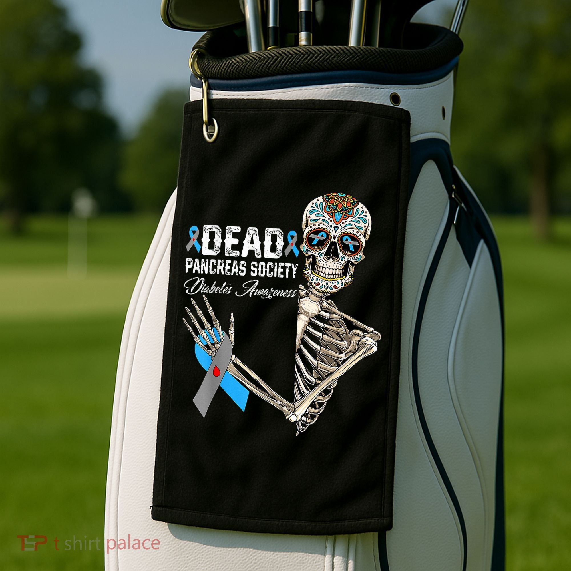 Dead Pancreas Society Diabetes Awareness Day Sugar Skeleton Golf Towel