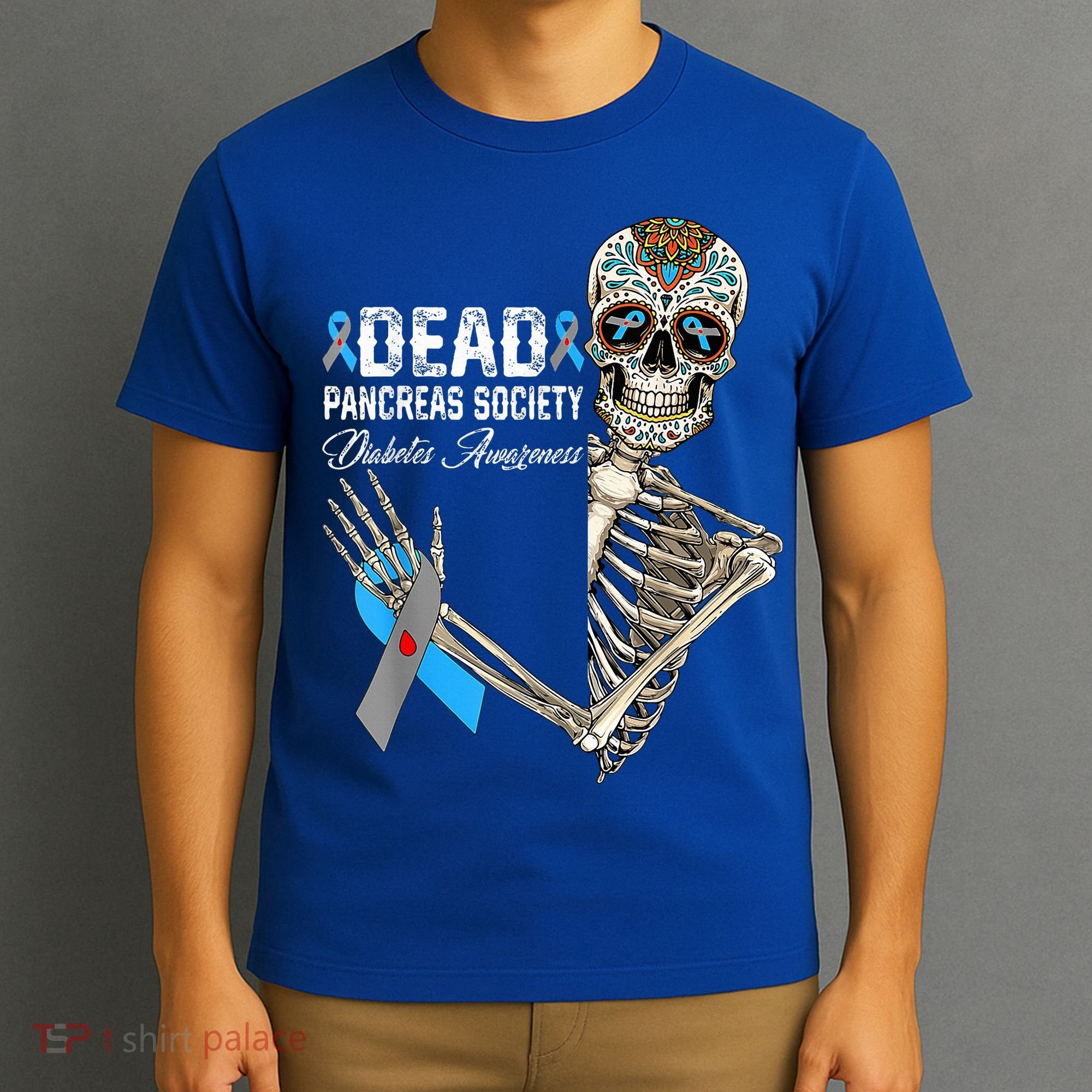 Dead Pancreas Society Diabetes Awareness Day Sugar Skeleton T-Shirt