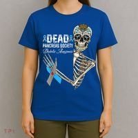 Dead Pancreas Society Diabetes Awareness Day Sugar Skeleton T-Shirt thumb 4