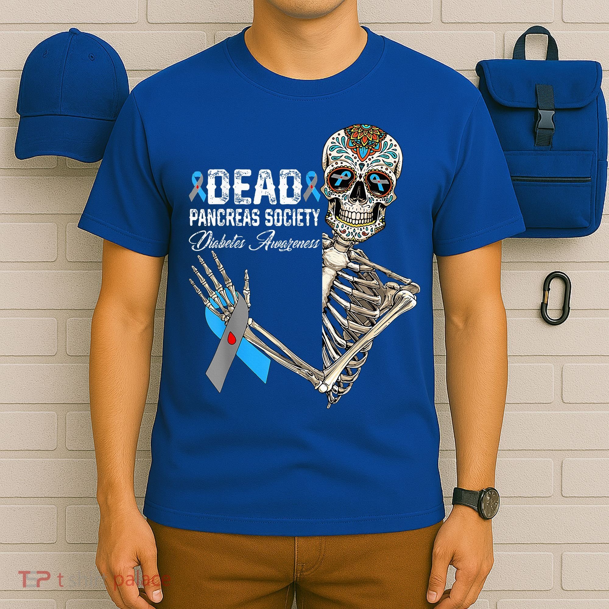 Dead Pancreas Society Diabetes Awareness Day Sugar Skeleton T-Shirt
