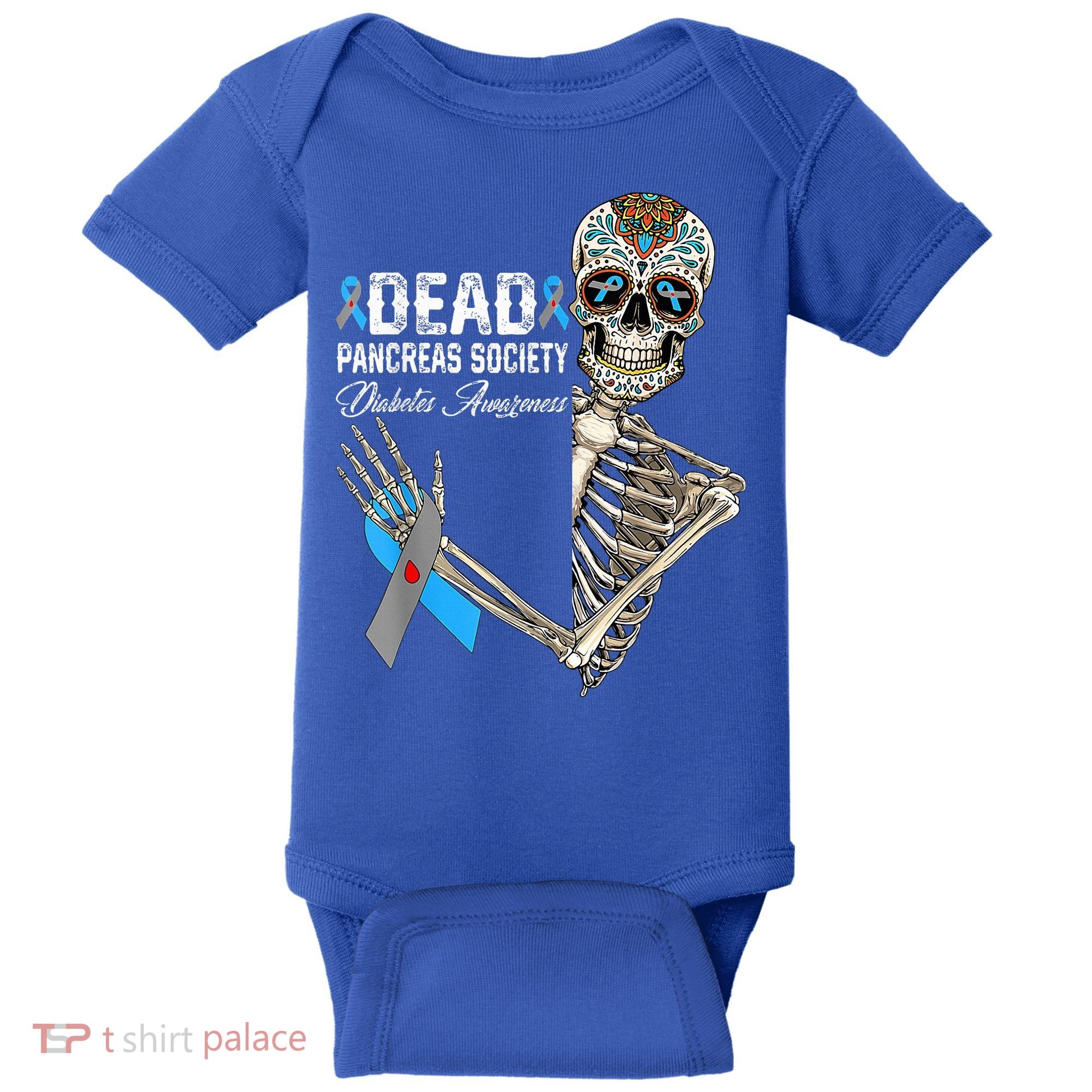 Dead Pancreas Society Diabetes Awareness Day Sugar Skeleton Baby Bodysuit