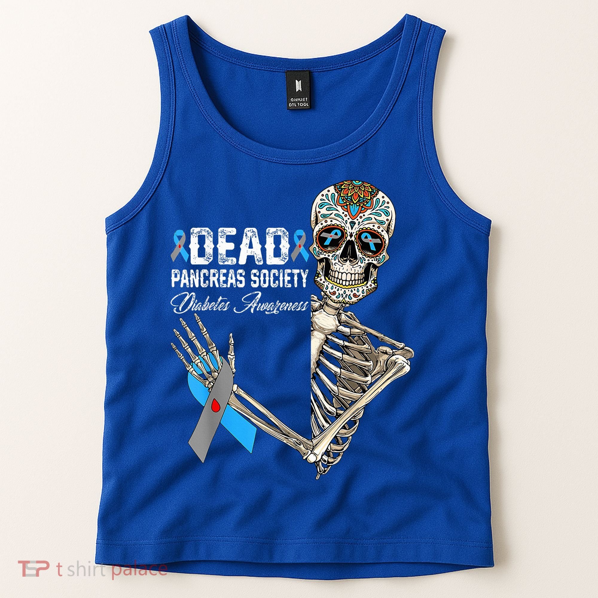 Dead Pancreas Society Diabetes Awareness Day Sugar Skeleton Tank Top