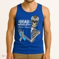 Dead Pancreas Society Diabetes Awareness Day Sugar Skeleton Tank Top thumb 3