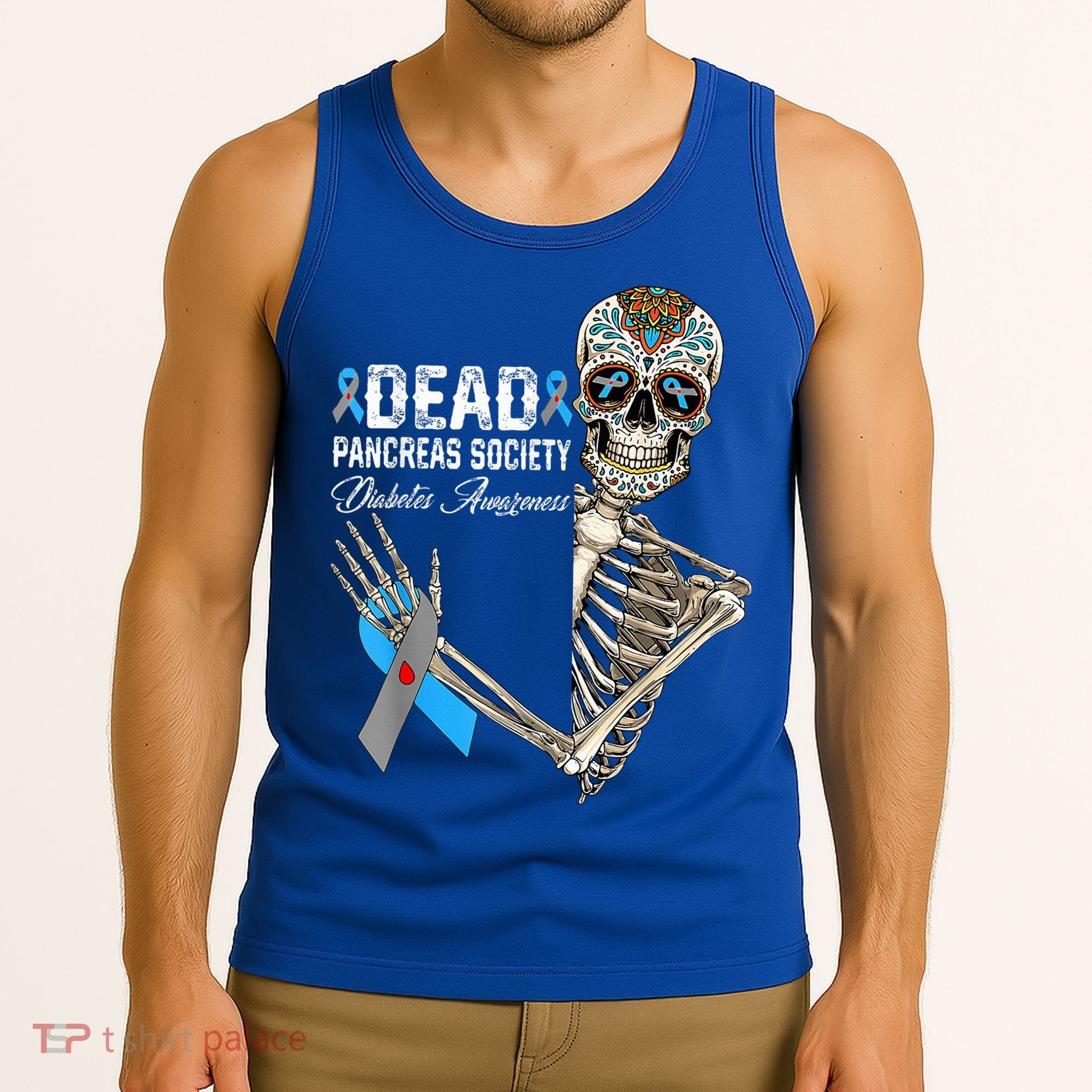 Dead Pancreas Society Diabetes Awareness Day Sugar Skeleton Tank Top