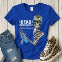 Dead Pancreas Society Diabetes Awareness Day Sugar Skeleton Women's T-Shirt thumb 3