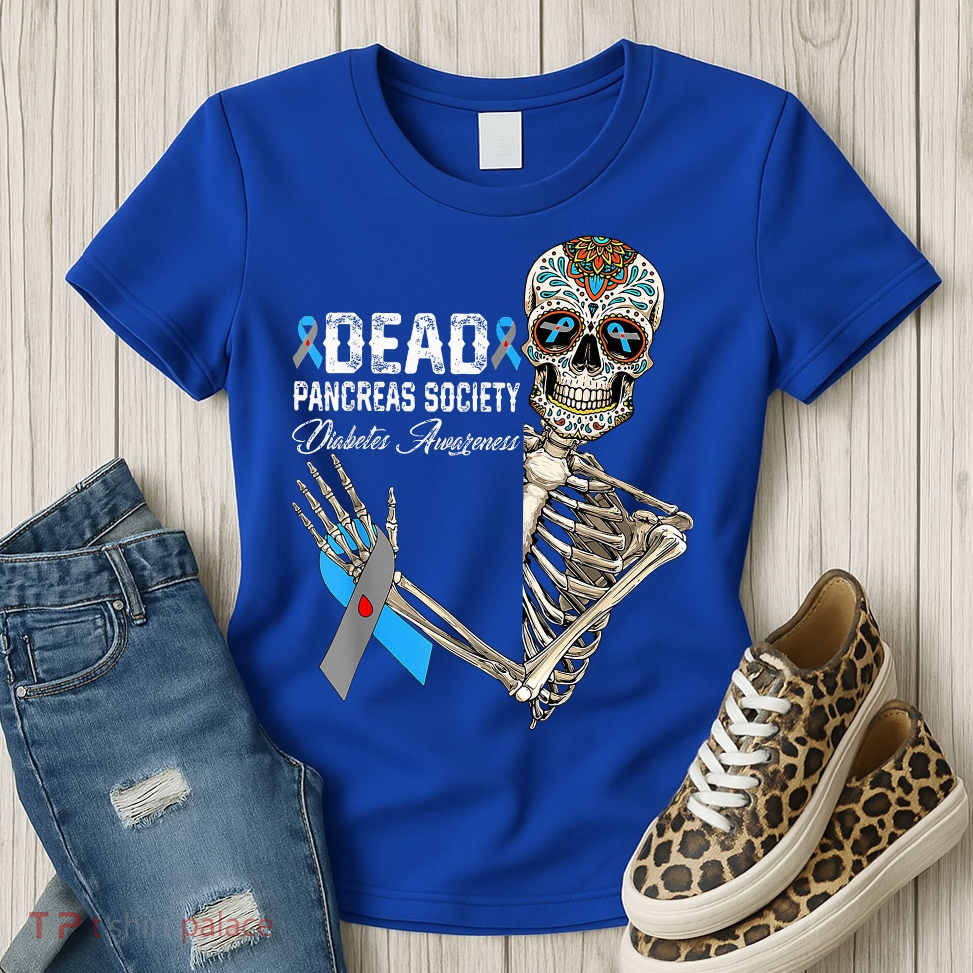 Dead Pancreas Society Diabetes Awareness Day Sugar Skeleton Women's T-Shirt