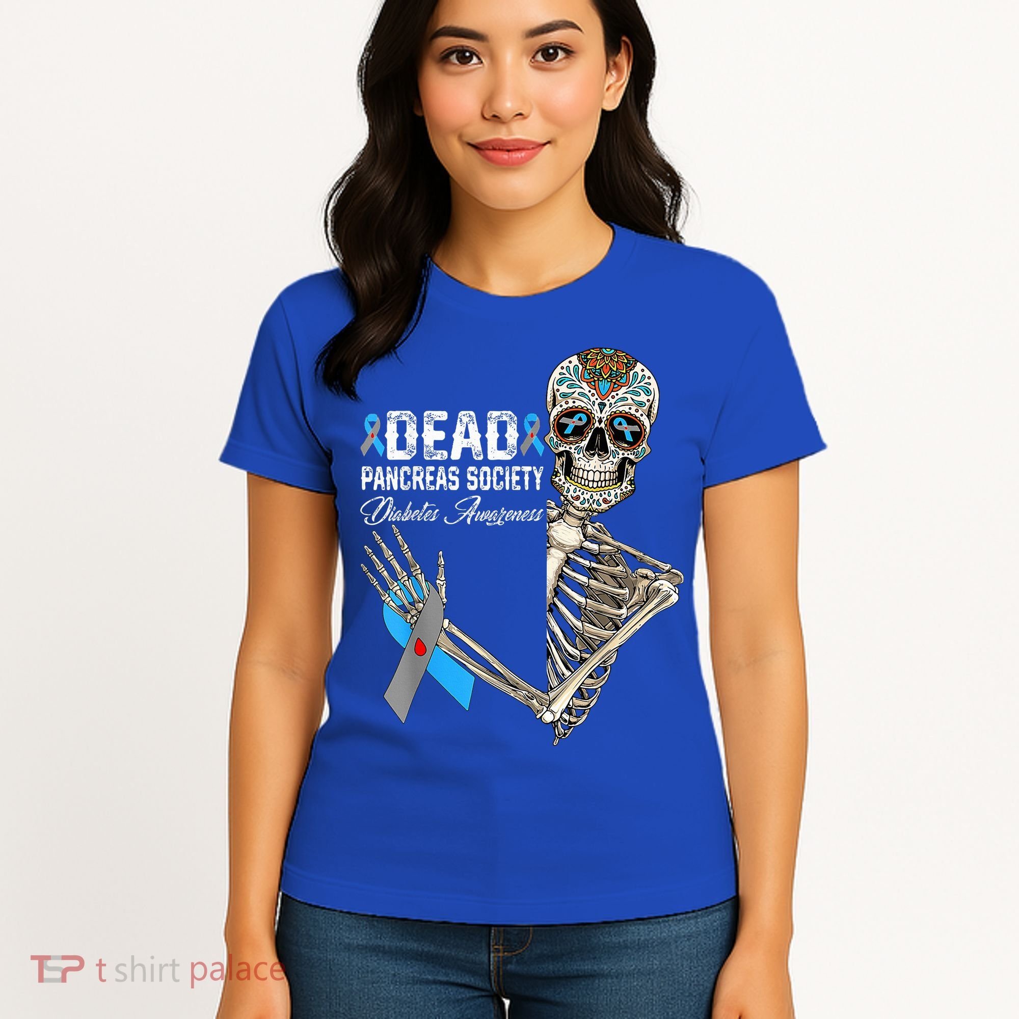 Dead Pancreas Society Diabetes Awareness Day Sugar Skeleton Women's T-Shirt