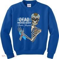 Dead Pancreas Society Diabetes Awareness Day Sugar Skeleton Kids Sweatshirt thumb 0