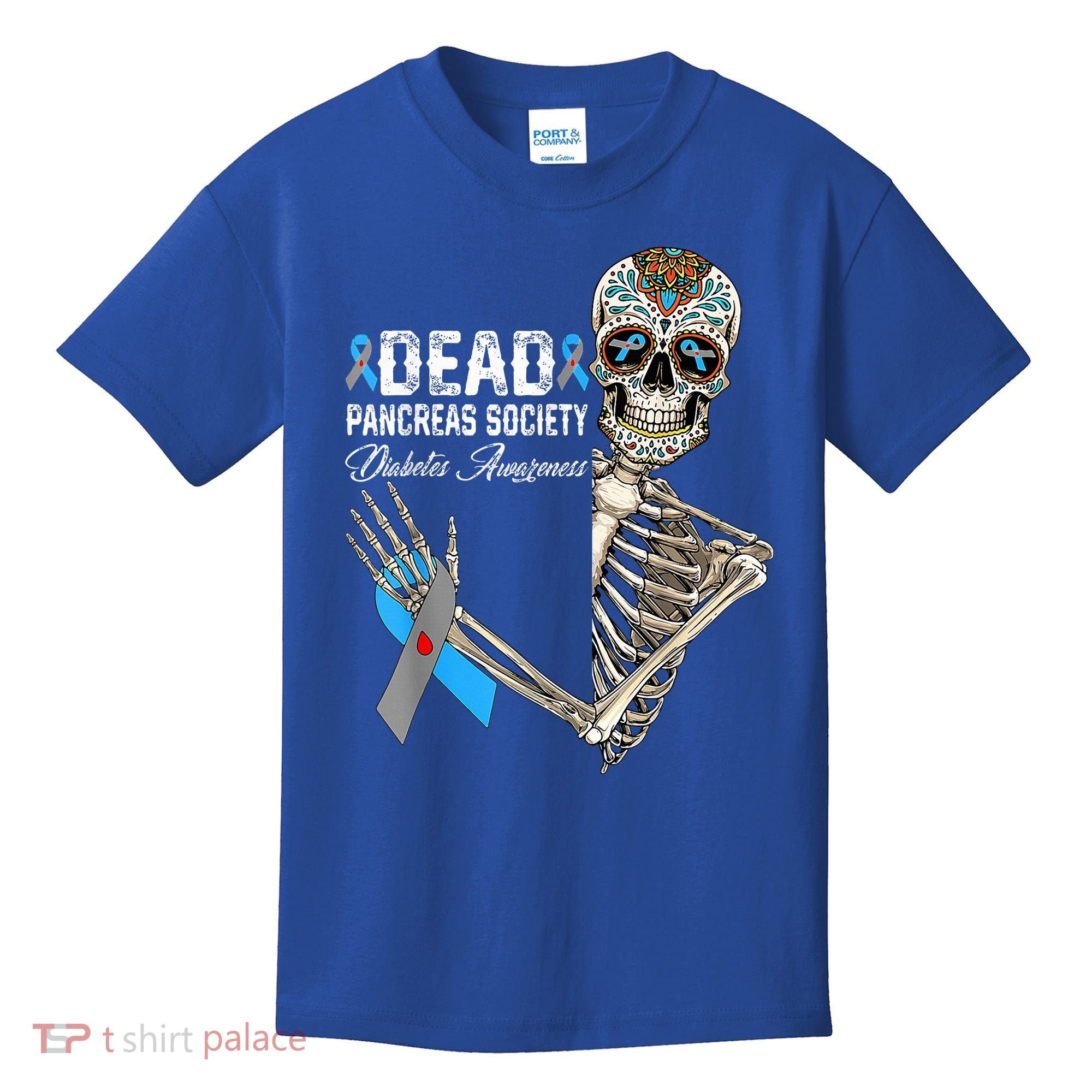 Dead Pancreas Society Diabetes Awareness Day Sugar Skeleton Kids T-Shirt