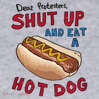 Dear Protesters Shut Up And Eat A Hot Dog Women's Sweatshirt thumb 2