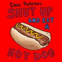 Dear Protesters Shut Up And Eat A Hot Dog Santa Hat thumb 1