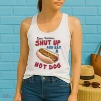Dear Protesters Shut Up And Eat A Hot Dog Women's Tank Top thumb 2