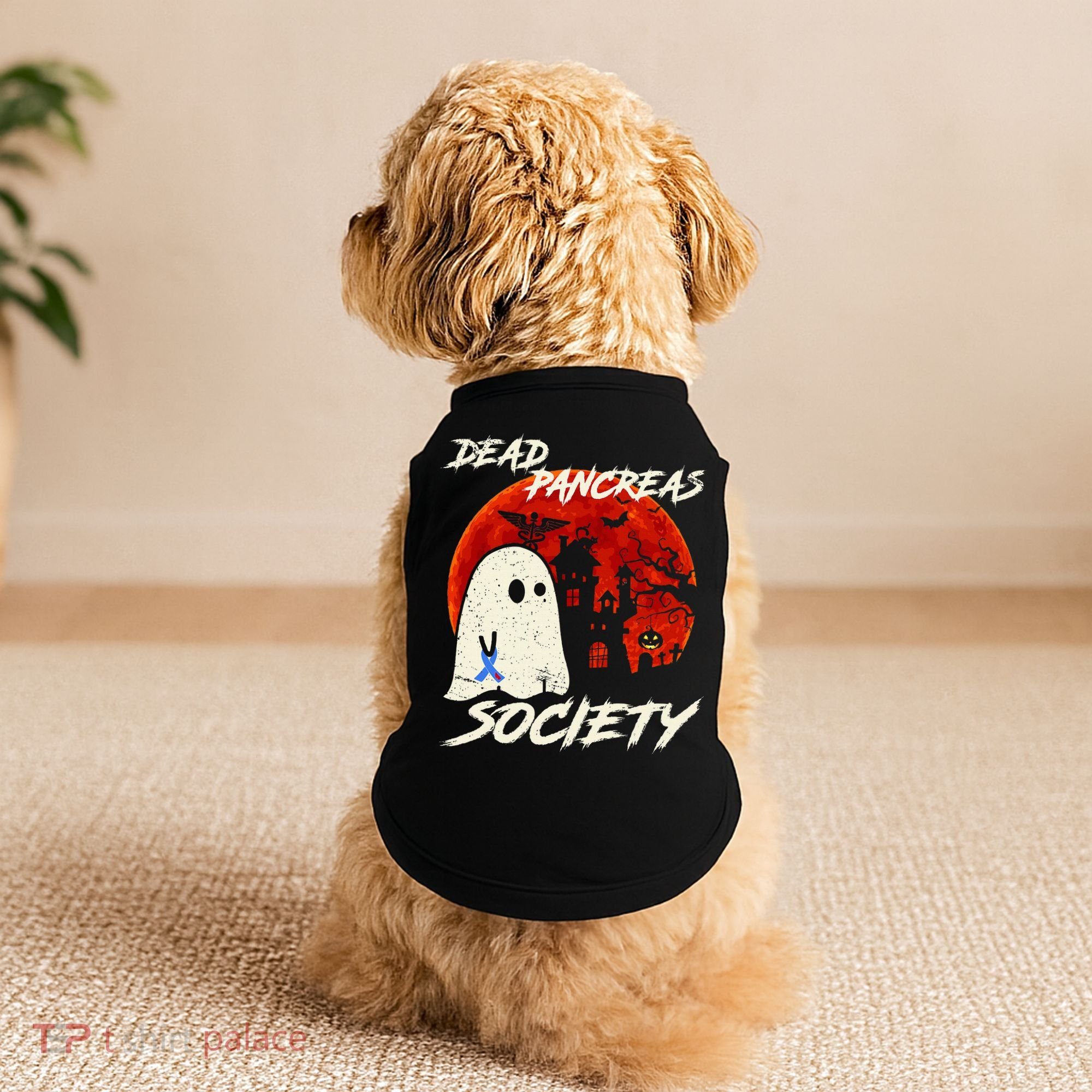 Dead Pancreas Society Ghost Diabetes Awareness Halloween Doggie Tank