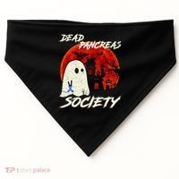 Dead Pancreas Society Ghost Diabetes Awareness Halloween USA-Made Doggie Bandana thumb 0