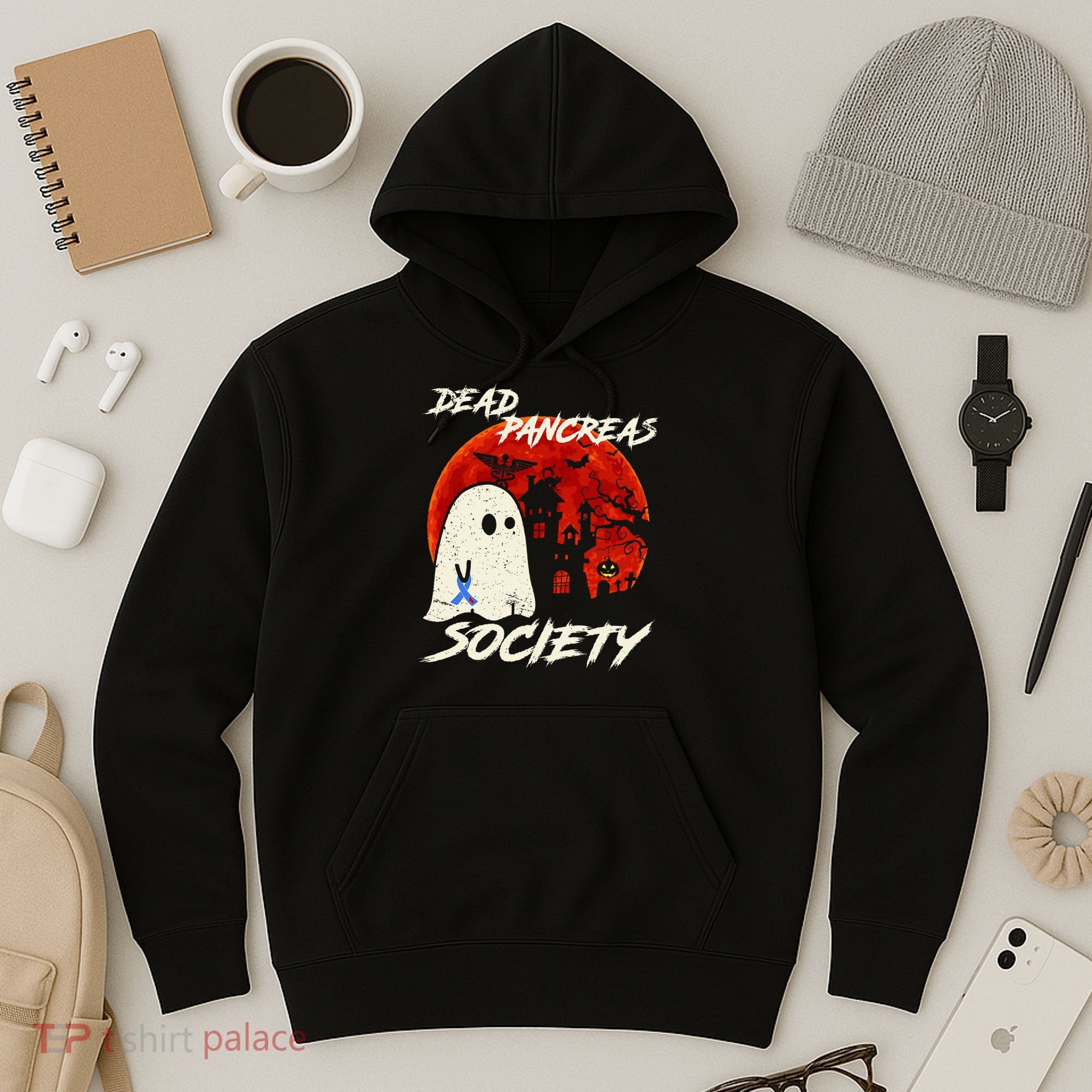 Dead Pancreas Society Ghost Diabetes Awareness Halloween Hoodie