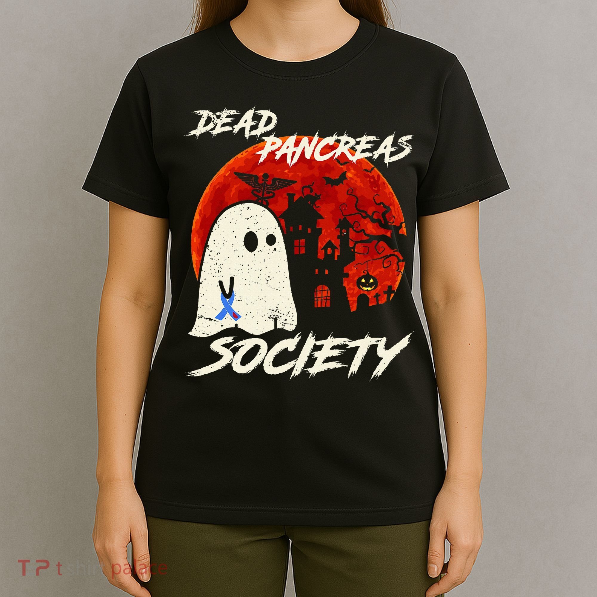Dead Pancreas Society Ghost Diabetes Awareness Halloween T-Shirt