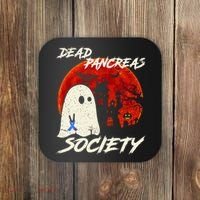 Dead Pancreas Society Ghost Diabetes Awareness Halloween Coaster thumb 0