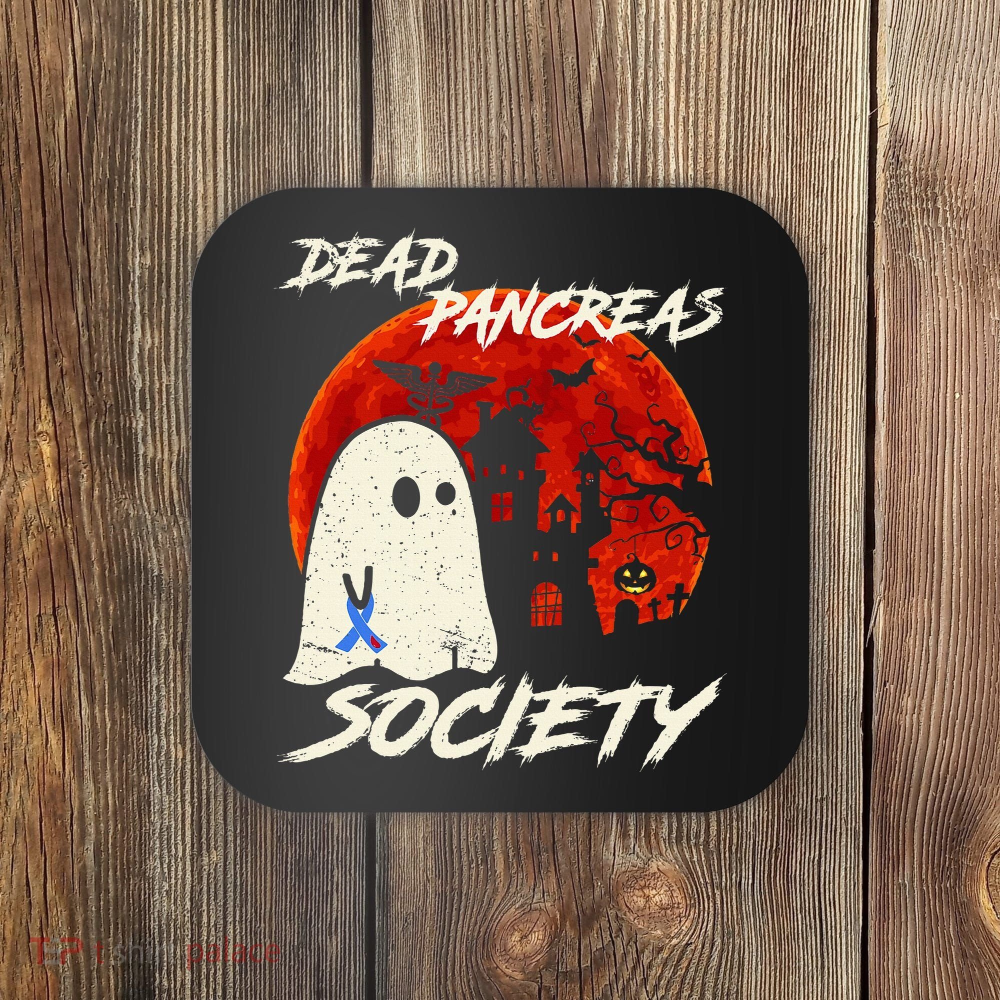Dead Pancreas Society Ghost Diabetes Awareness Halloween Coaster