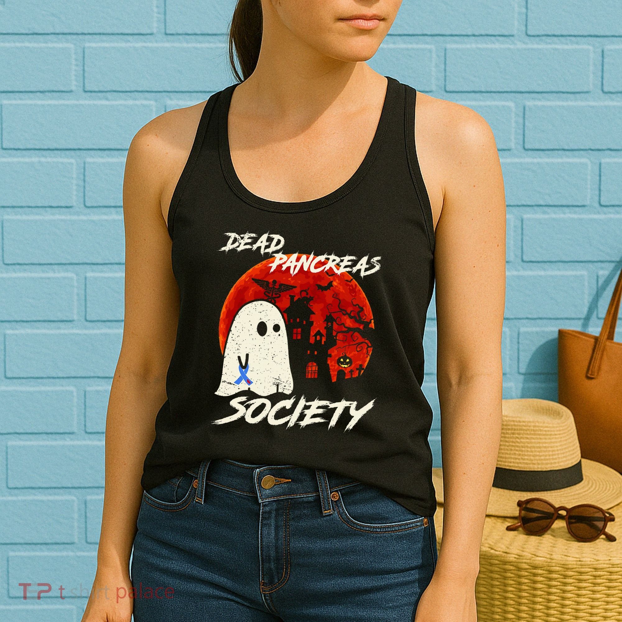 Dead Pancreas Society Ghost Diabetes Awareness Halloween Women's Tank Top