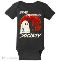 Dead Pancreas Society Ghost Diabetes Awareness Halloween Baby Bodysuit thumb 0