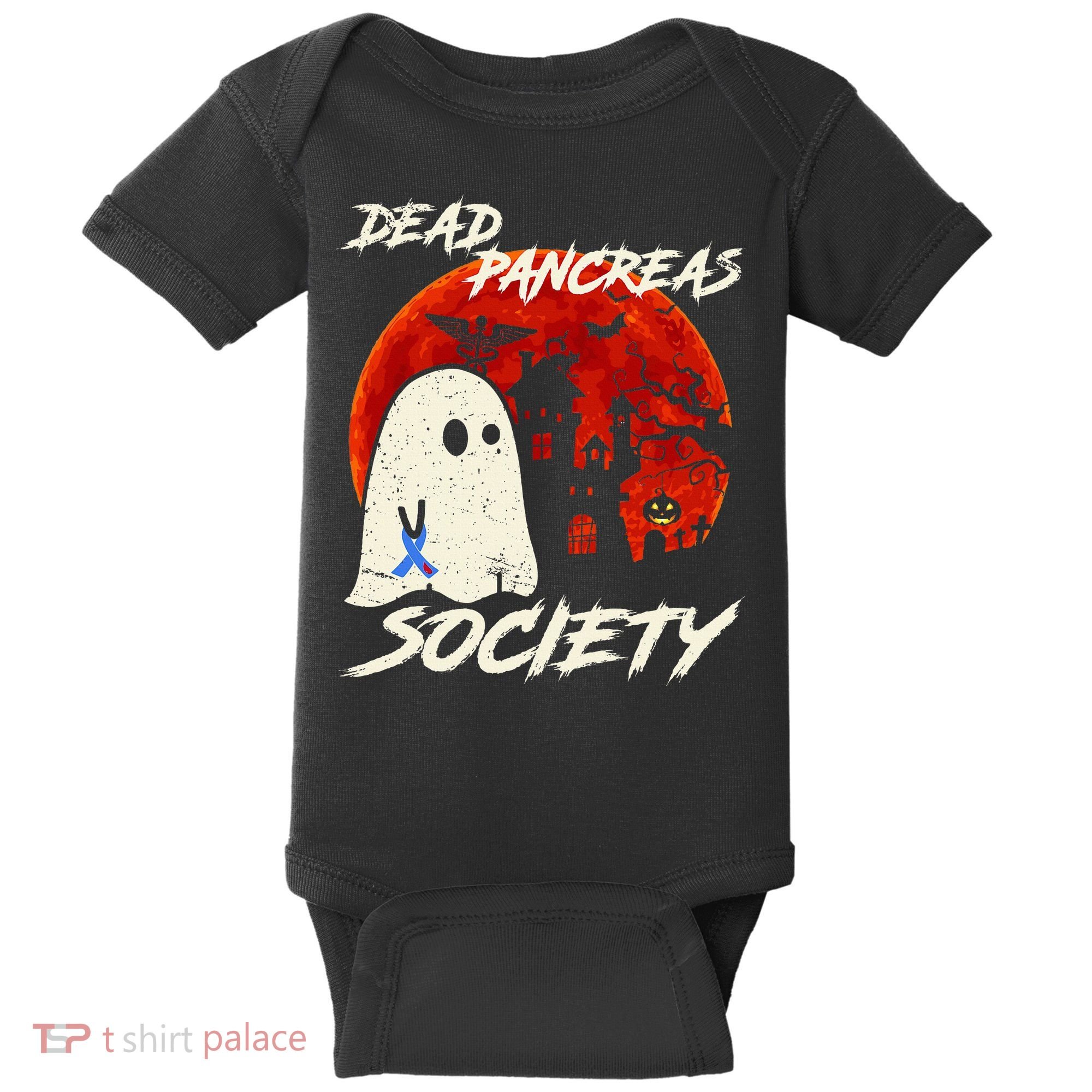 Dead Pancreas Society Ghost Diabetes Awareness Halloween Baby Bodysuit