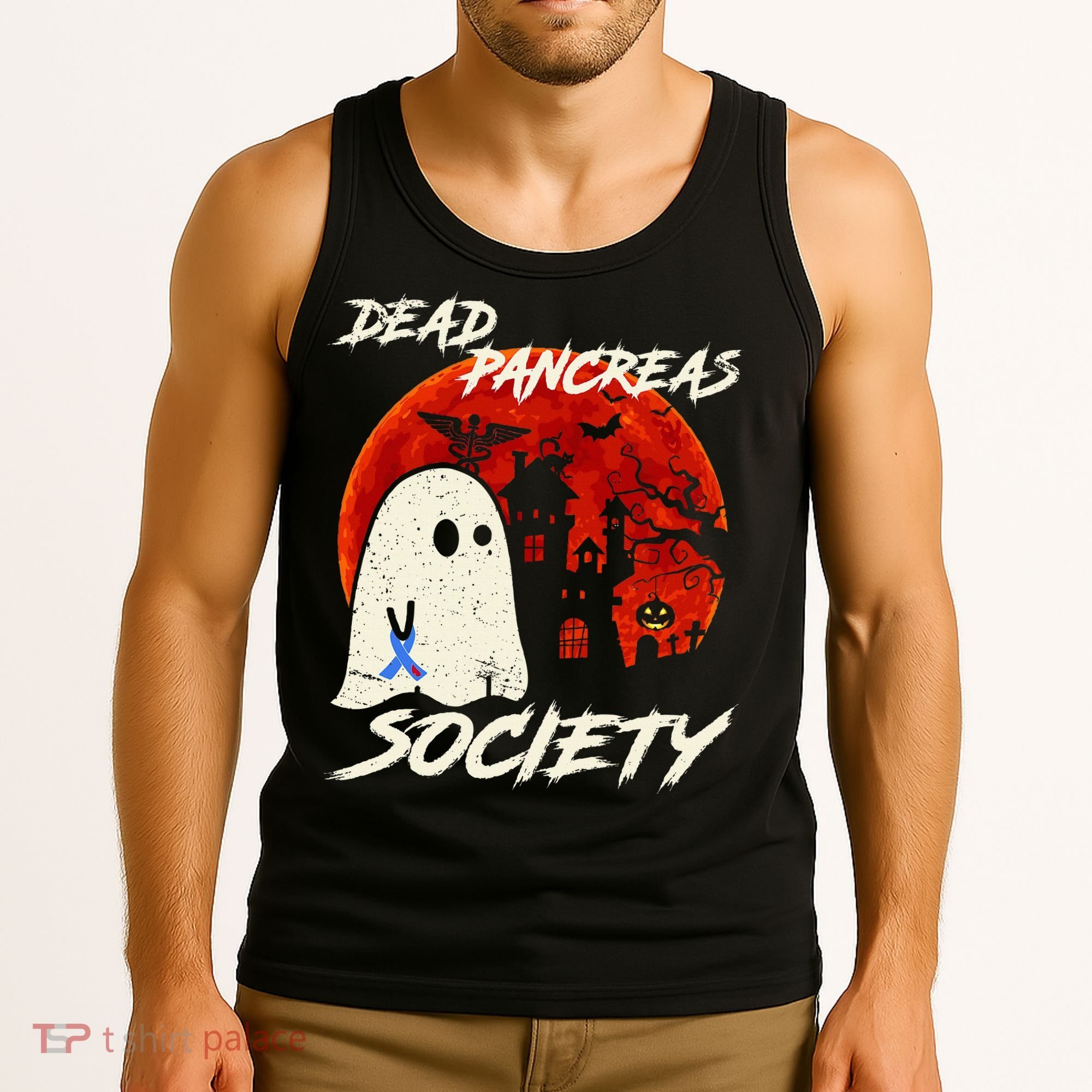 Dead Pancreas Society Ghost Diabetes Awareness Halloween Tank Top