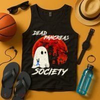 Dead Pancreas Society Ghost Diabetes Awareness Halloween Tank Top thumb 4