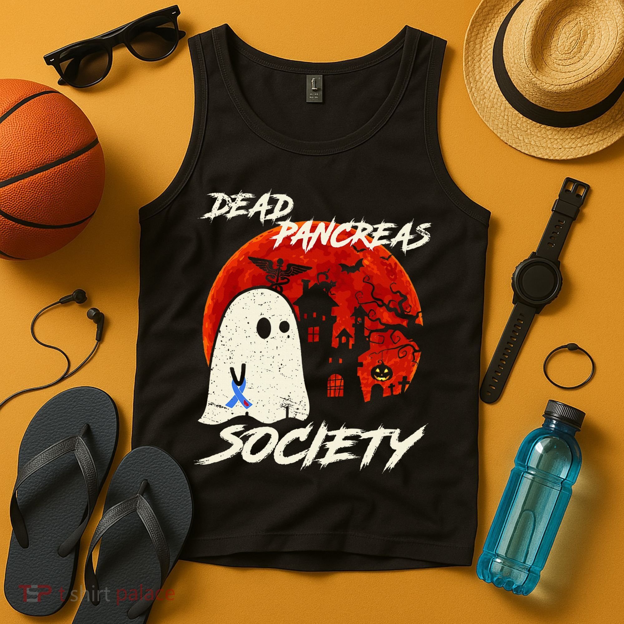 Dead Pancreas Society Ghost Diabetes Awareness Halloween Tank Top