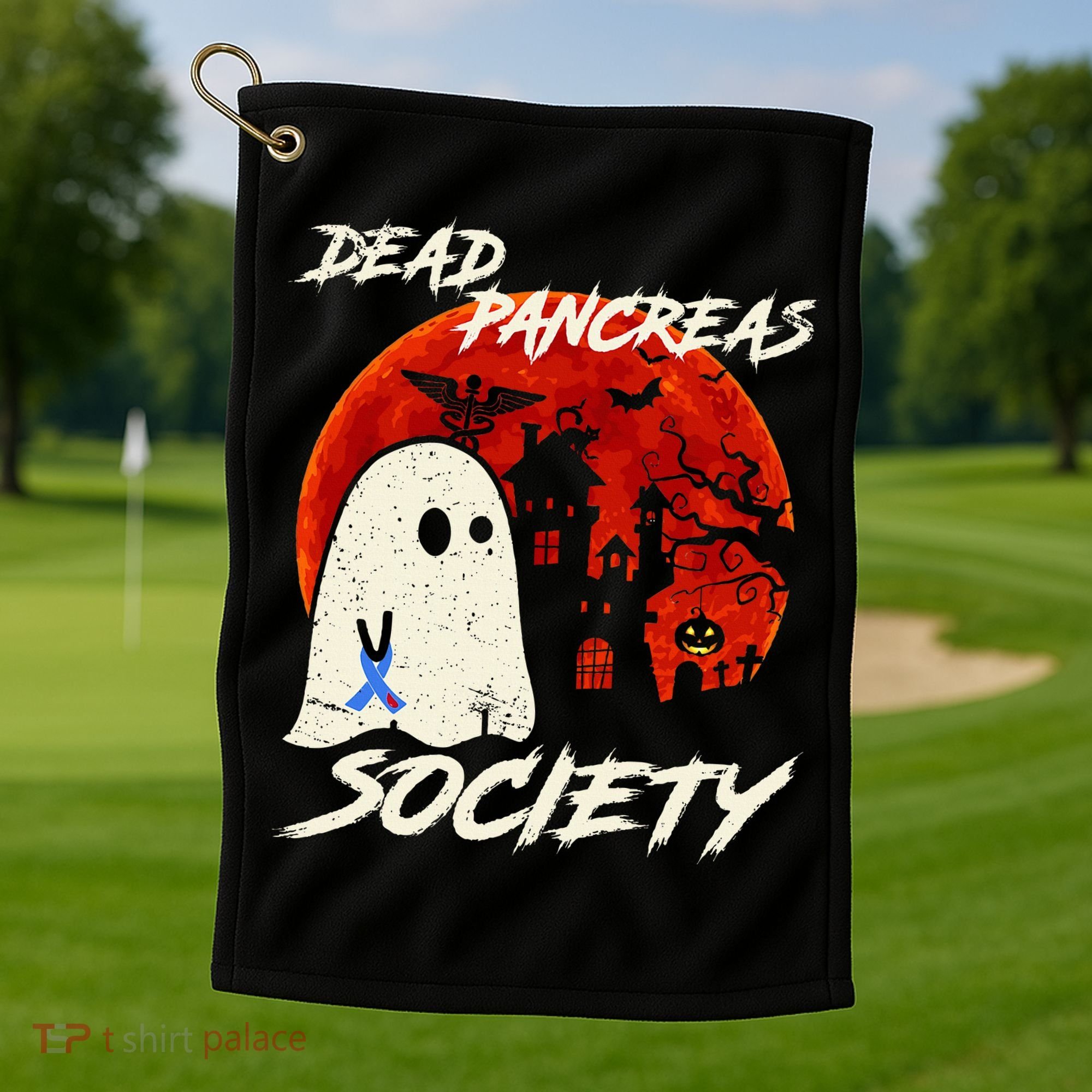 Dead Pancreas Society Ghost Diabetes Awareness Halloween Golf Towel