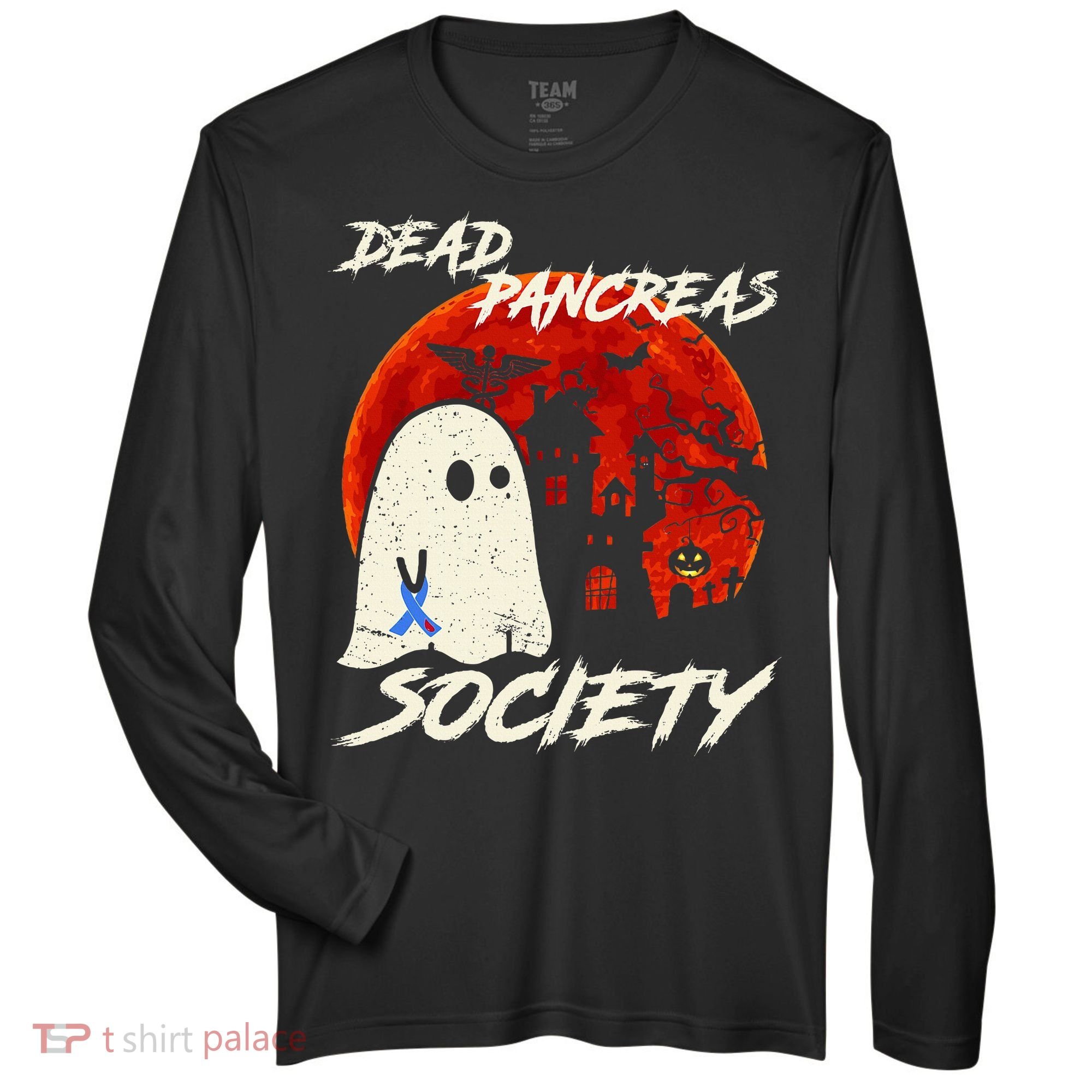 Dead Pancreas Society Ghost Diabetes Awareness Halloween Zone Performance Long-Sleeve T-Shirt