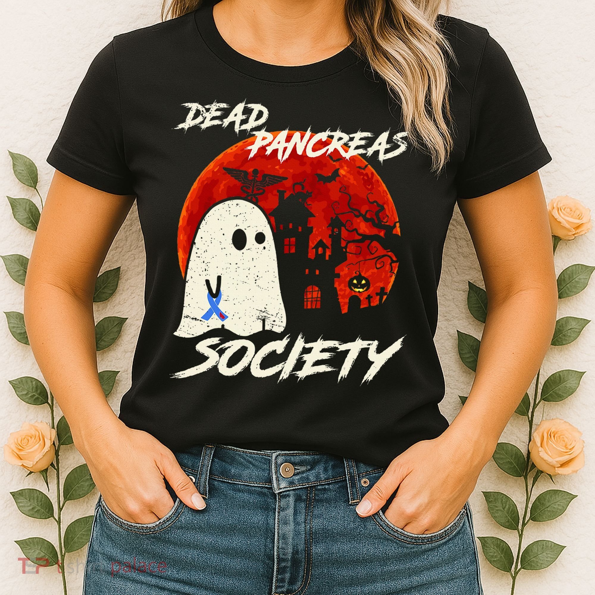 Dead Pancreas Society Ghost Diabetes Awareness Halloween Women's T-Shirt