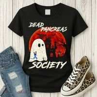 Dead Pancreas Society Ghost Diabetes Awareness Halloween Women's T-Shirt thumb 3