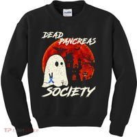 Dead Pancreas Society Ghost Diabetes Awareness Halloween Kids Sweatshirt thumb 0