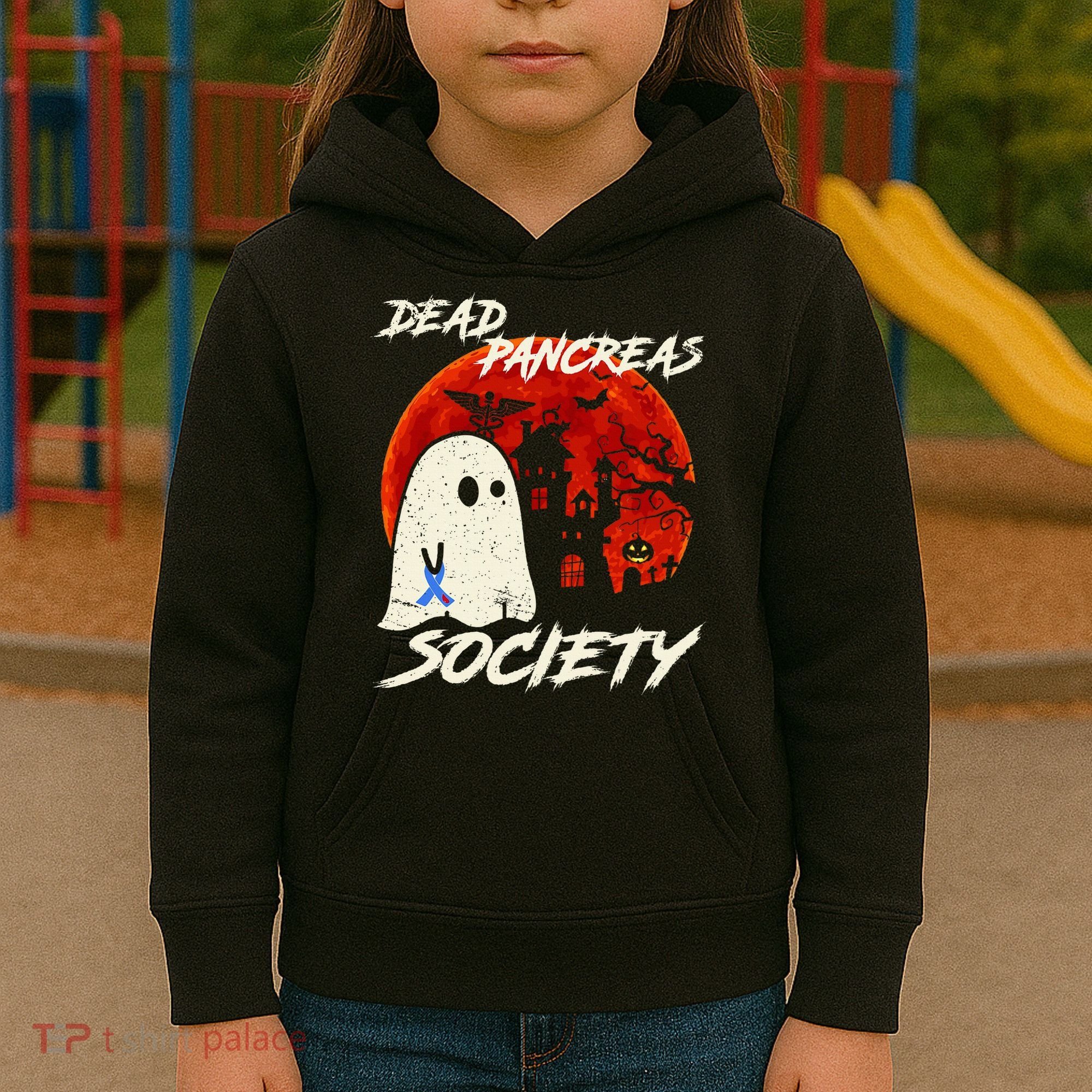 Dead Pancreas Society Ghost Diabetes Awareness Halloween Kids Hoodie
