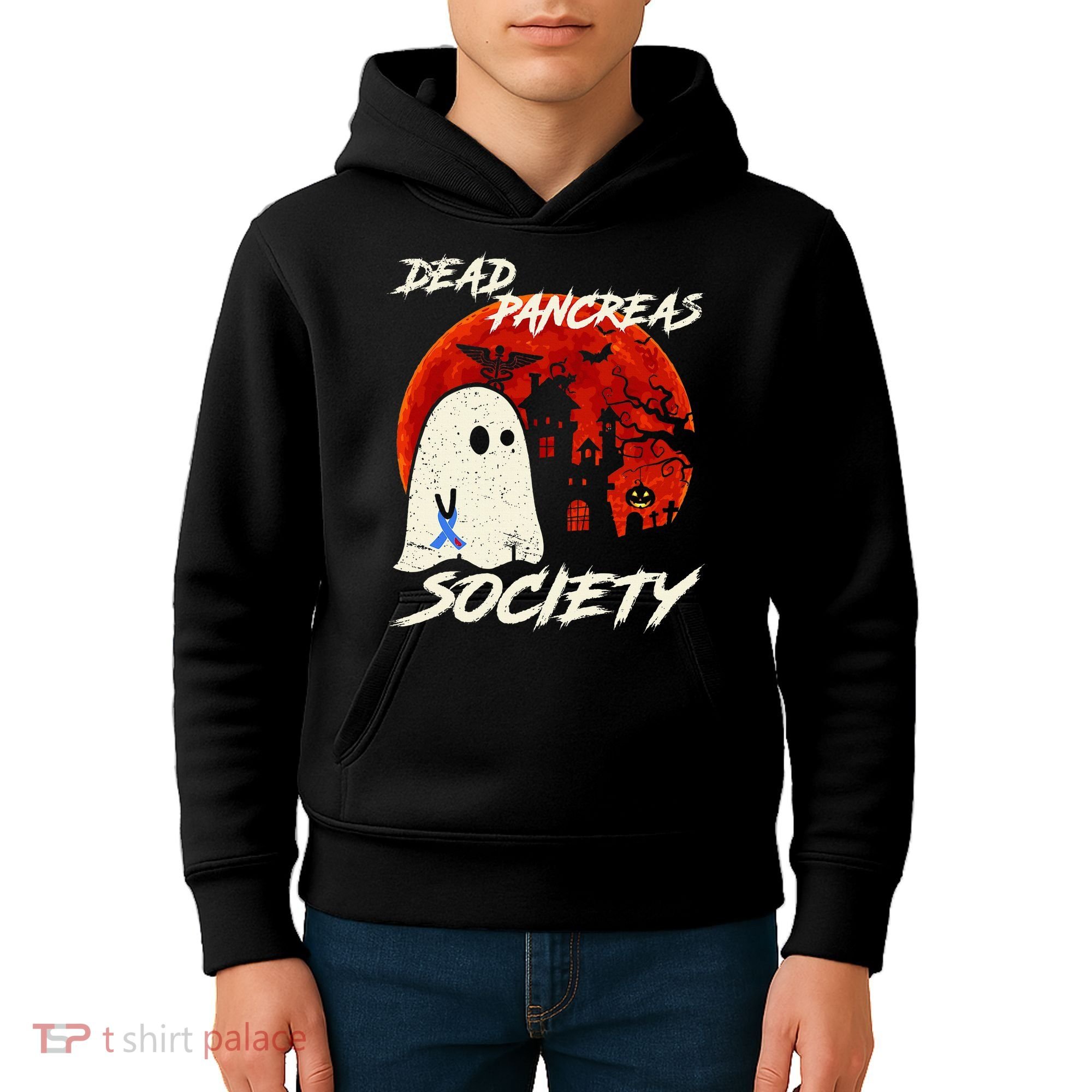 Dead Pancreas Society Ghost Diabetes Awareness Halloween Kids Hoodie
