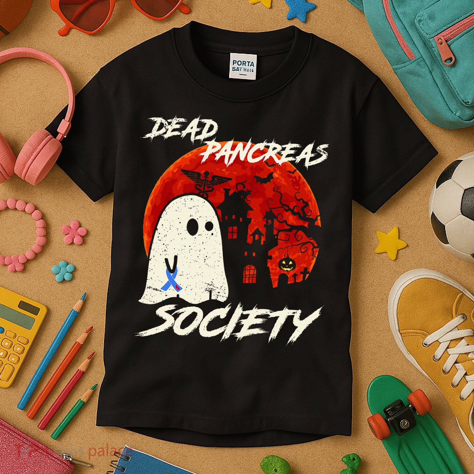 Dead Pancreas Society Ghost Diabetes Awareness Halloween Kids T-Shirt