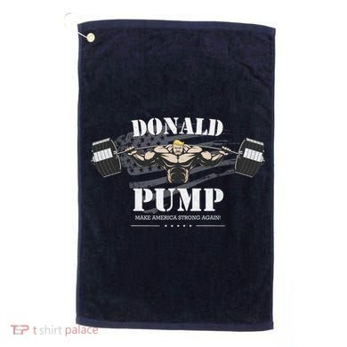 Donald Pump Trump Make America Strong Again Funny Golf Towel