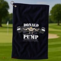 Donald Pump Trump Make America Strong Again Funny Golf Towel thumb 1