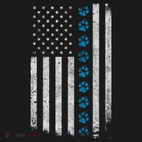 Dog Paw Thin Blue Line American Flag Police Dog Military K9 Meaningful Gift Women's Hoodie thumb 2