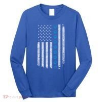 Dog Paw Thin Blue Line American Flag Police Dog Military K9 Meaningful Gift Long Sleeve Shirt thumb 0