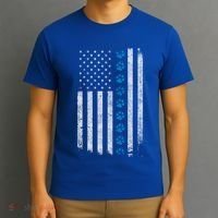 Dog Paw Thin Blue Line American Flag Police Dog Military K9 Meaningful Gift T-Shirt thumb 3