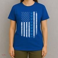 Dog Paw Thin Blue Line American Flag Police Dog Military K9 Meaningful Gift T-Shirt thumb 4