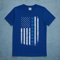 Dog Paw Thin Blue Line American Flag Police Dog Military K9 Meaningful Gift T-Shirt thumb 5