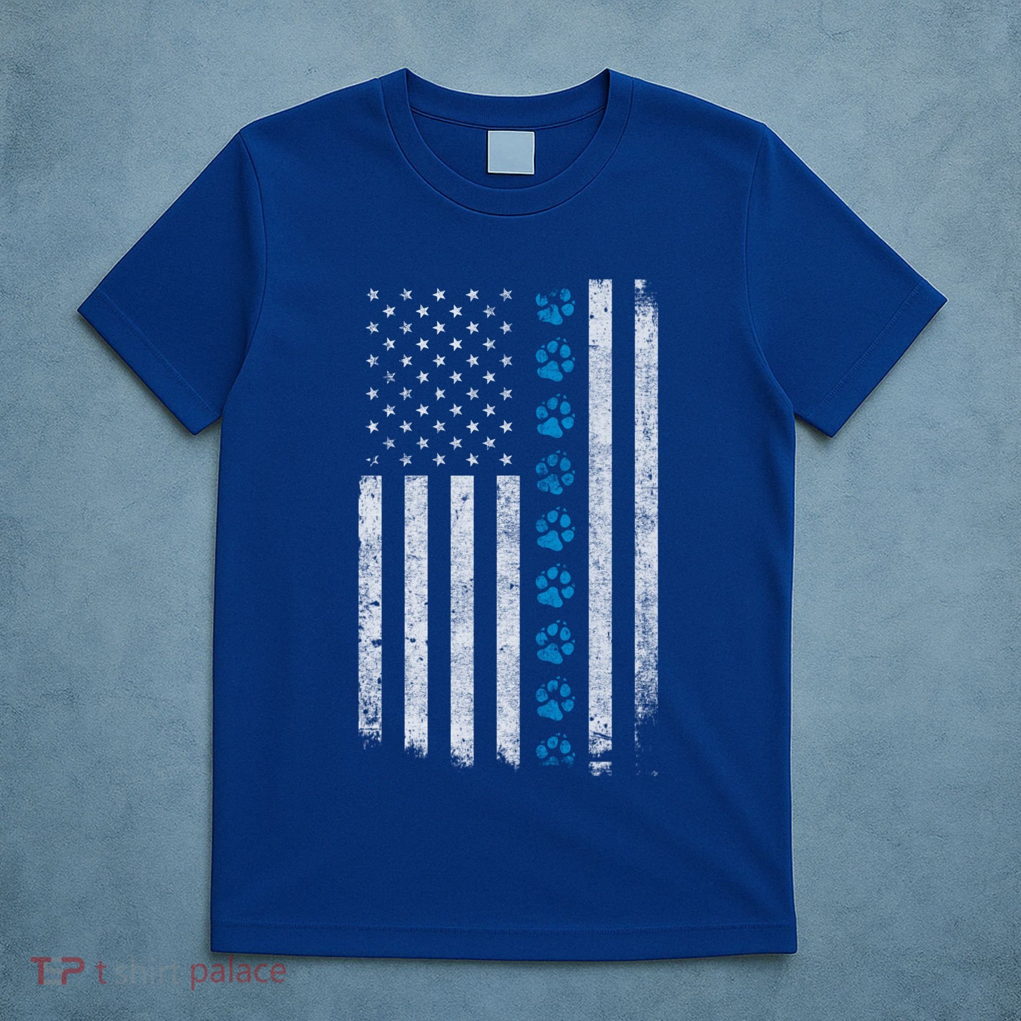 Dog Paw Thin Blue Line American Flag Police Dog Military K9 Meaningful Gift T-Shirt