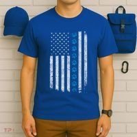 Dog Paw Thin Blue Line American Flag Police Dog Military K9 Meaningful Gift T-Shirt thumb 6