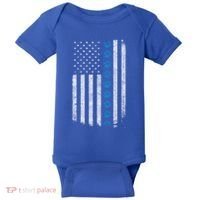 Dog Paw Thin Blue Line American Flag Police Dog Military K9 Meaningful Gift Baby Bodysuit thumb 0