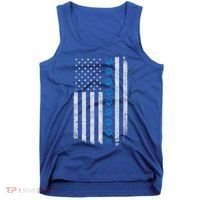 Dog Paw Thin Blue Line American Flag Police Dog Military K9 Meaningful Gift Tank Top thumb 0