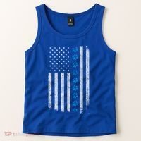 Dog Paw Thin Blue Line American Flag Police Dog Military K9 Meaningful Gift Tank Top thumb 2