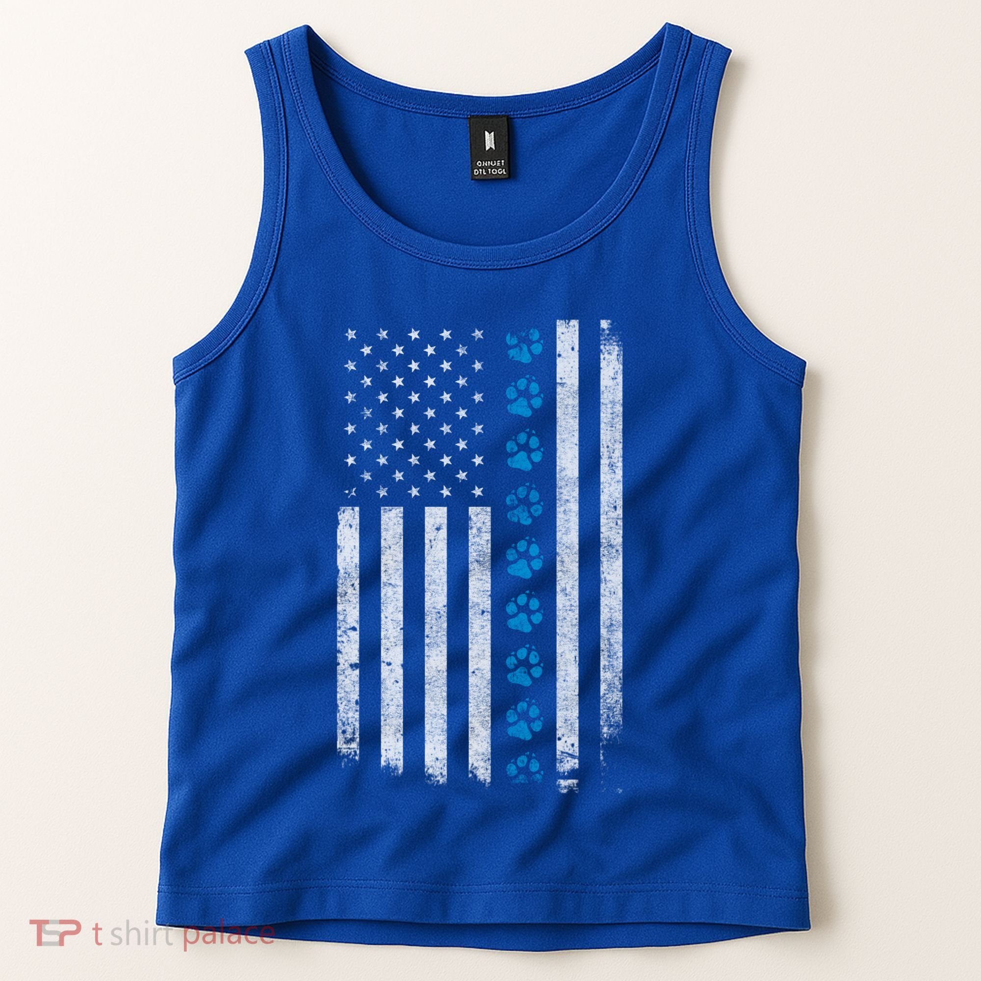 Dog Paw Thin Blue Line American Flag Police Dog Military K9 Meaningful Gift Tank Top